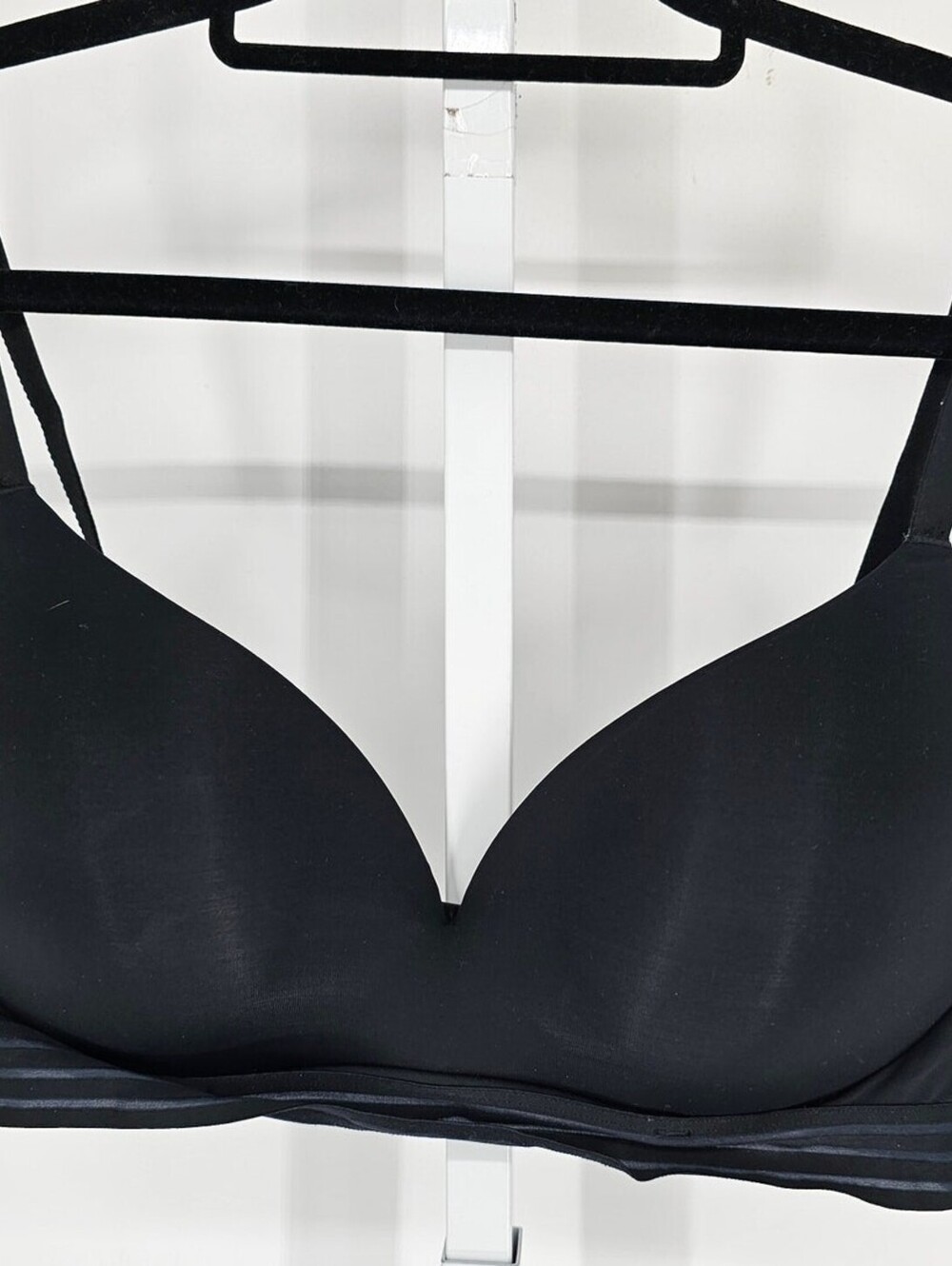 Auden Womens Sz 36D Push Up Wire Free T Shirt Bra Solid Black